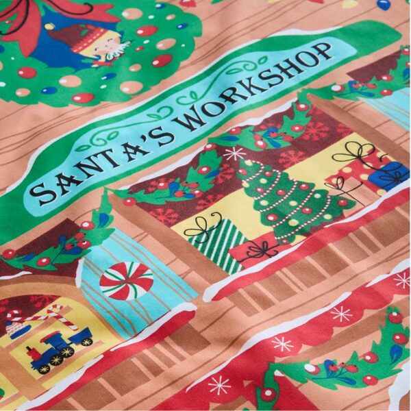 Lansfield Christmas Santa's Workshop Navy Detail Image