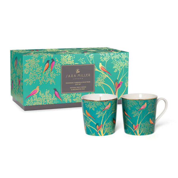 Sara Miller Cheslsea Collection Mug and Candle Gift Set Cloe Up Image