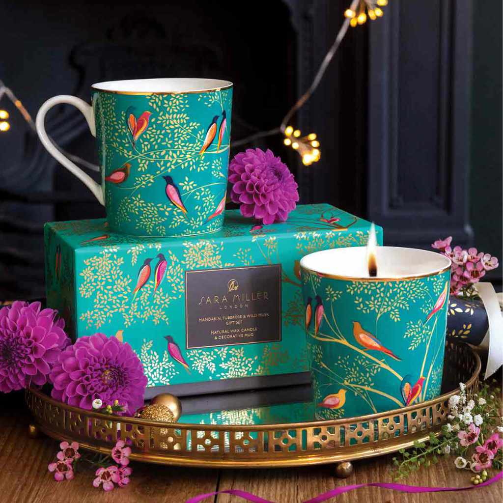 Sara Miller Cheslsea Collection Mug and Candle Gift Set