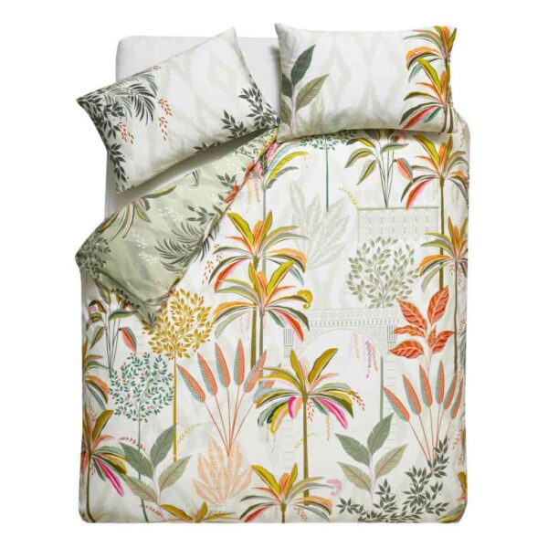 Sara Miller Palm Garden Light Stone Duvet Cover Set Overhead Image