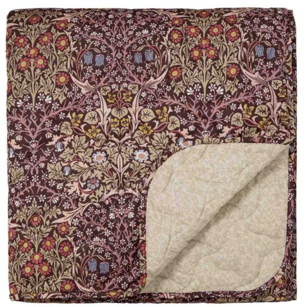 Morris & Co Blackthorn Damson Quilted Throw