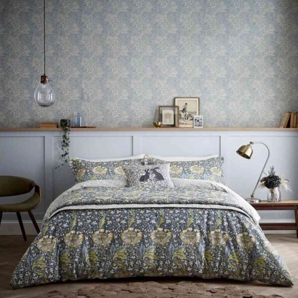 Morris & Co kennet Indigo & Gold duvet cover set