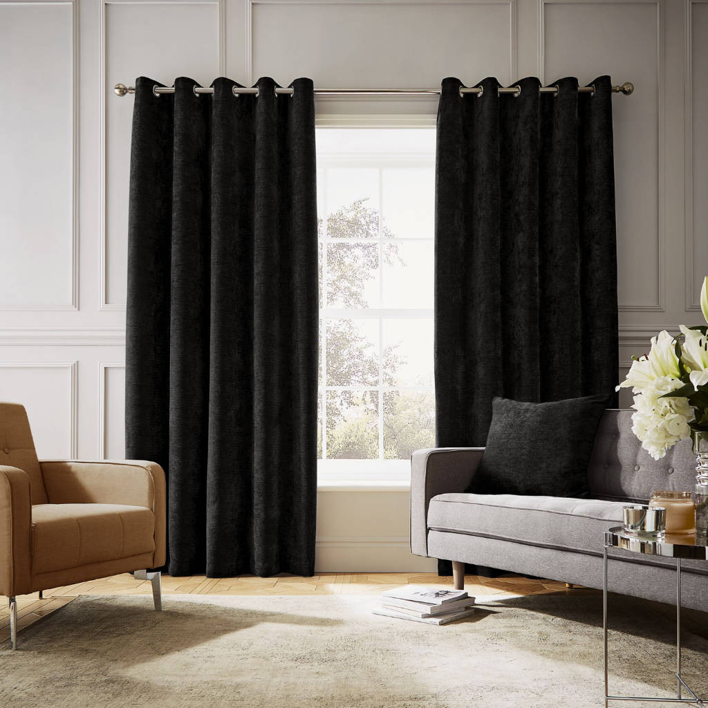 Selene Black Curtains Main Image