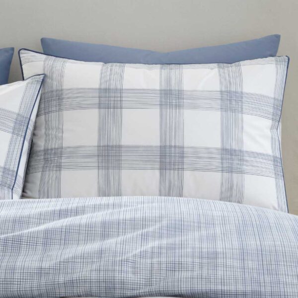 Bianca Marlow Check Blue Pillowcase Image