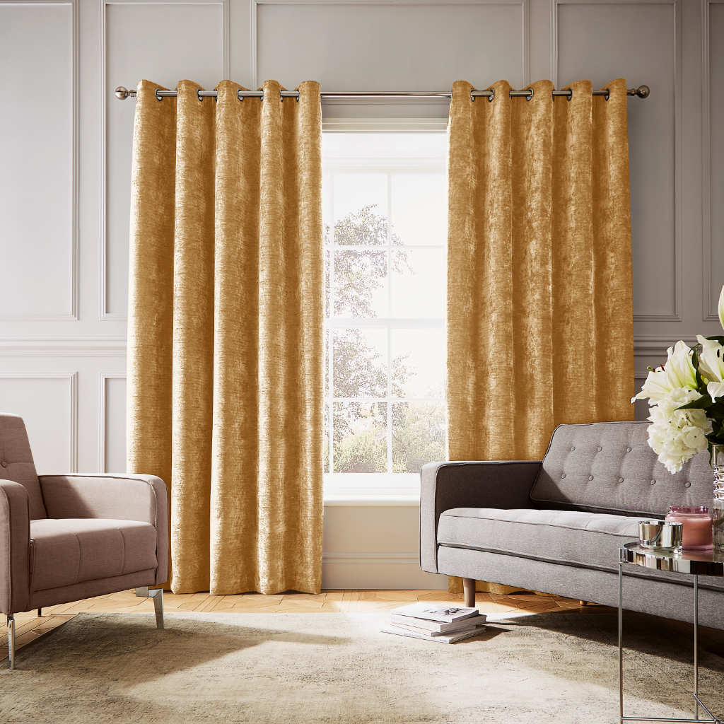 Hyperion Selene Amber Gold Curtains Main Image