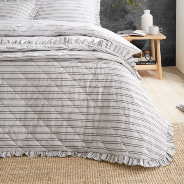 Style Sisters Frill Stripe Bedspread Image