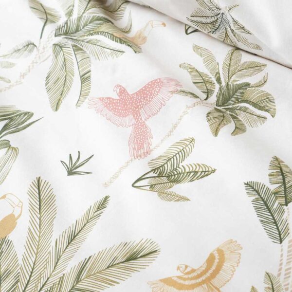 Catherine Lansfield Paradiso Palm Natural Duvet Cover Set Close Up Image