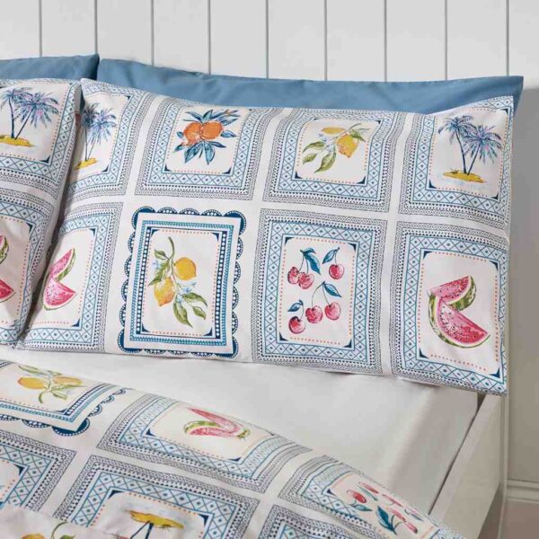 Catherine Lansfield Riviera Tiles Blue Pillowcases