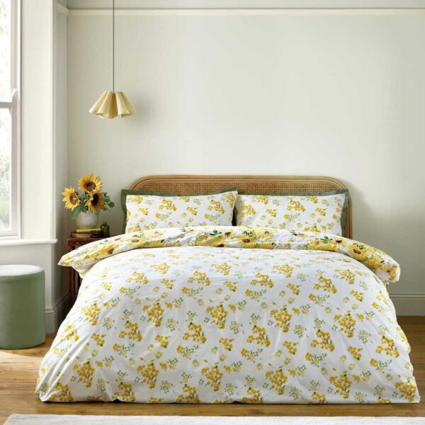 Catherine Lansfield Sunflowers Yellow Duvet Cover Set Reverse Image