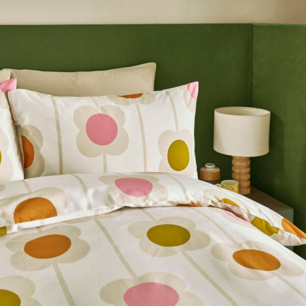 Orla Kiely Abacus Flower Sunrise Duvet Cover Set Close Up Image