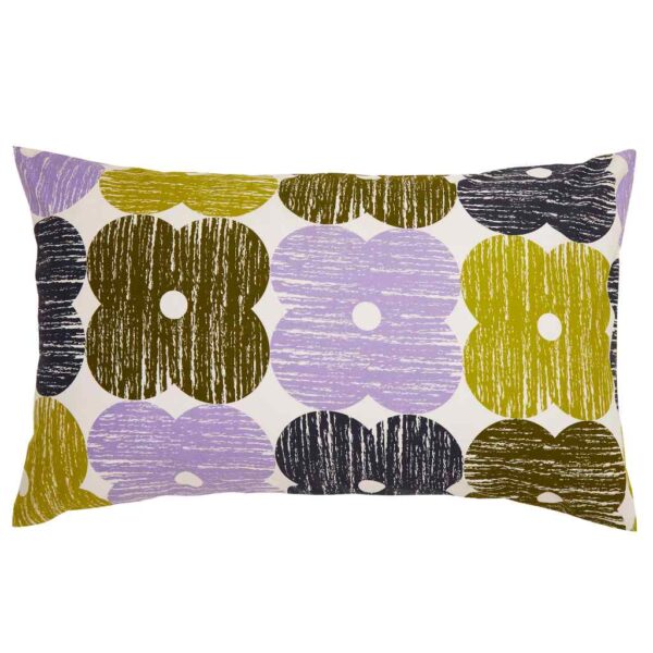 Orla Kiely Textured Flower Lilac Moss Pillowcase