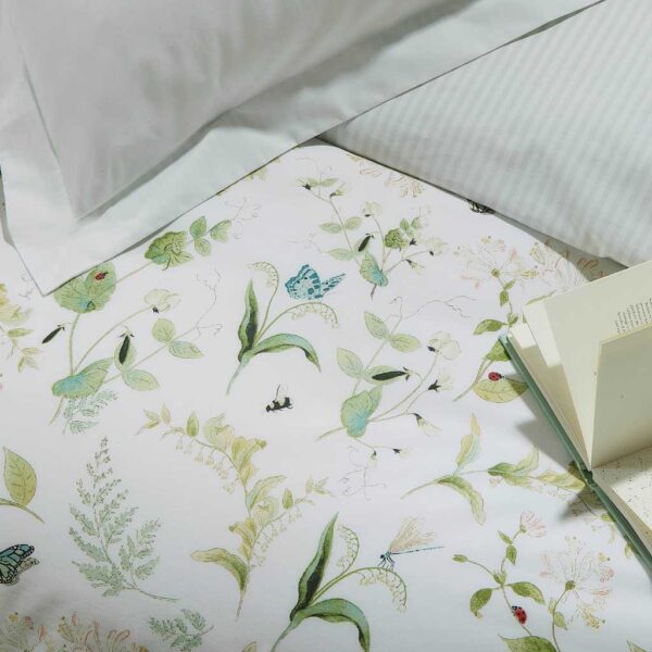 Sophie Allport Wild Floral Green Duvet Cover Set Close Up Image