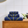 Orla Kiely Linear Stem Navy and Olive Towel Bale