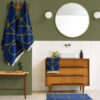 Orla Kiely Linear Stem Navy and Olive Towels