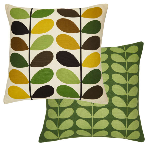 Orla-Kiely-Multi-Stem-Fern-and-Ochre-Cushion-Showing-Front-and-Reverse