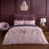 Sara Miller Ditsy Floral White-Deep Mulberry Duvet Cover Set