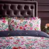 Sara Miller Ditsy Floral White-Deep Mulberry Duvet Cover Set Close Up Image