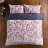 Sara Miller Ditsy Floral White-Deep Mulberry Duvet Cover Set Overhead Image