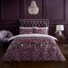 Sara Miller Ditsy Floral White-Deep Mulberry Duvet Cover Set Reverse Image