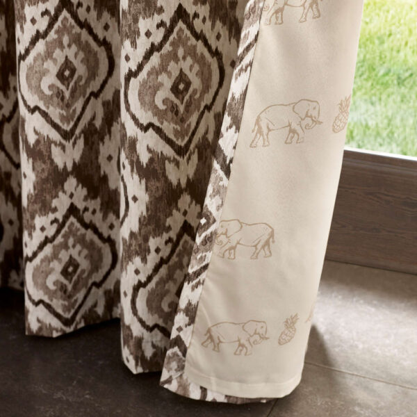 Pineapple Elephant Suri Curtains Natural Detail Image