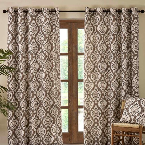 Pineapple Elephant Suri Curtains Natural Main Image