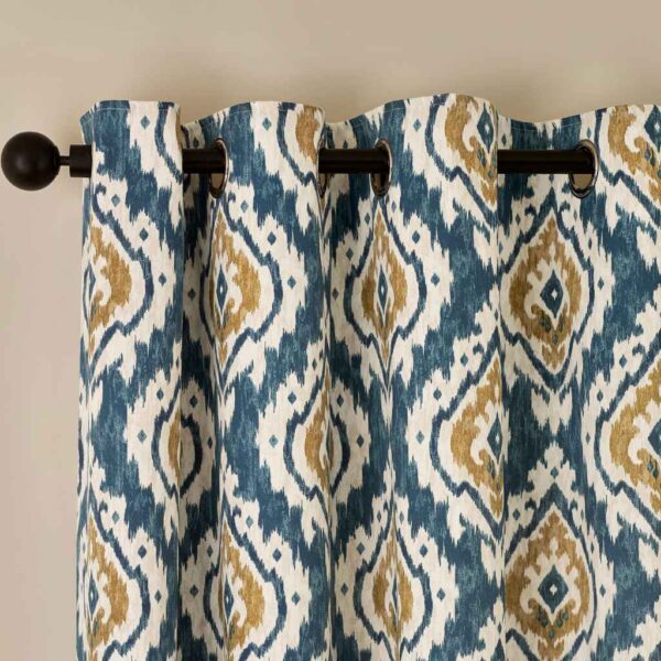 Pineapple Elephant Suri Curtains Teal Header Image