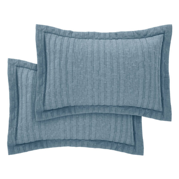 Pineapple Elephant Tamba Jersey Stripe Chambray Blue Oxford Pillowcase Pair Image