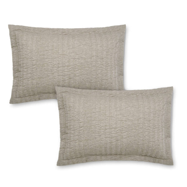 Pineapple Elephant Tamba Jersey Stripe Natural Oxford Pillowcase Pair Image