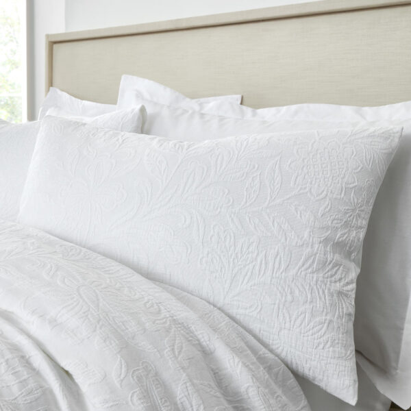 Bianca Fleur Matelasse Jacquard Bedding In White Pillowcase Image