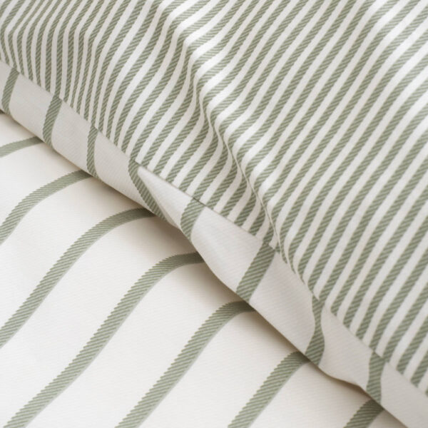 Bianca Hampton Stripe Green Bedding Detail Image