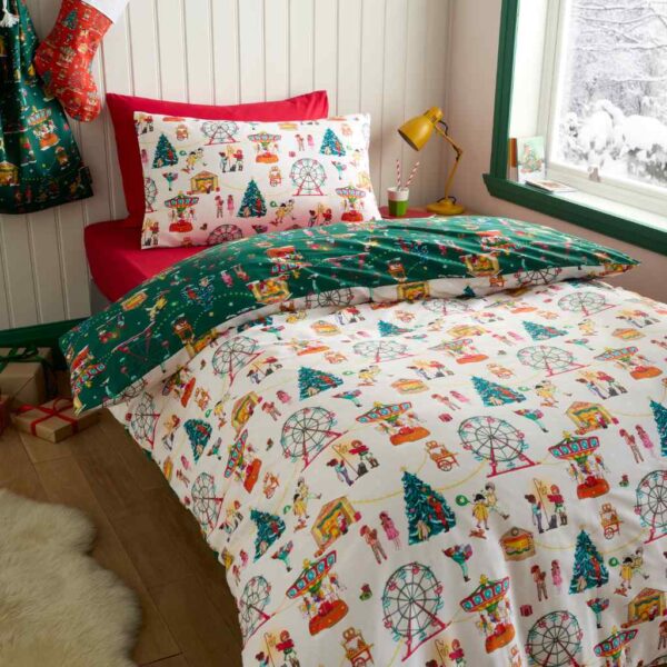 Belle & Boo Childrens Christmas Fairground Bedding Reverse Image