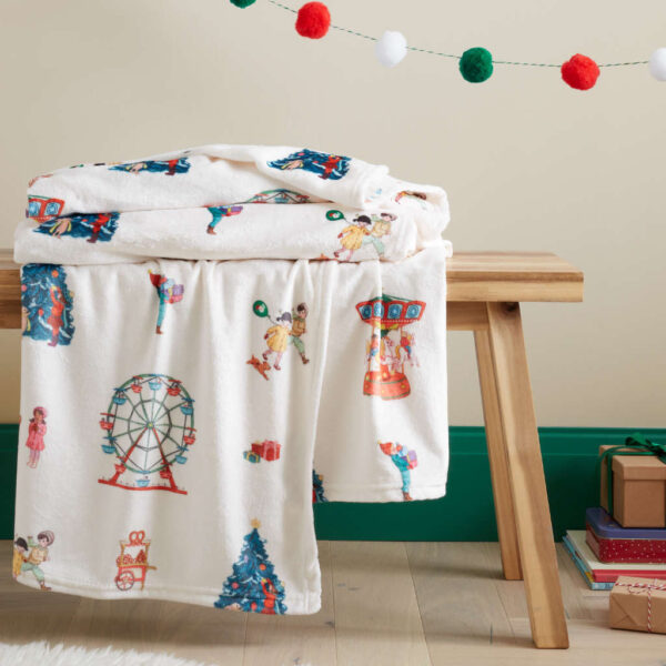 Belle & Boo Childrens Christmas Fairground Throw