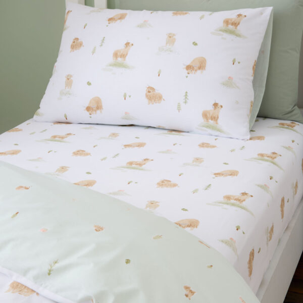 Bianca Mini Moo White Bedding Fitted Sheet Main Image