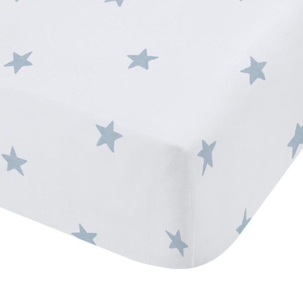 Bianca Mini Stars & Stripes Blue Bedding Fitted Sheet Detail Image