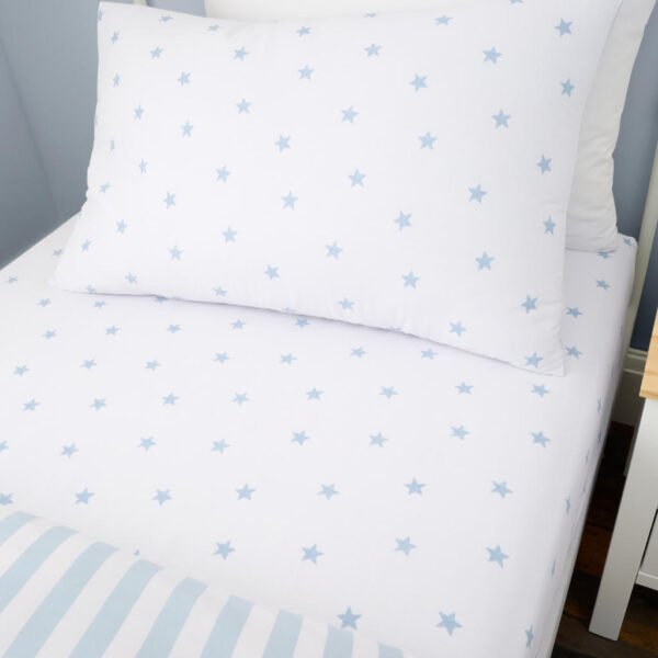 Bianca Mini Stars & Stripes Blue Bedding Fitted Sheet Main Image