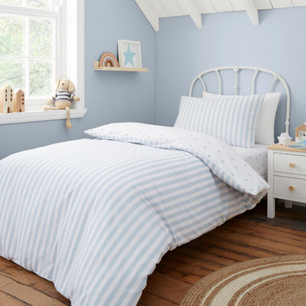 Bianca Mini Stars & Stripes Blue Bedding Reverse Image