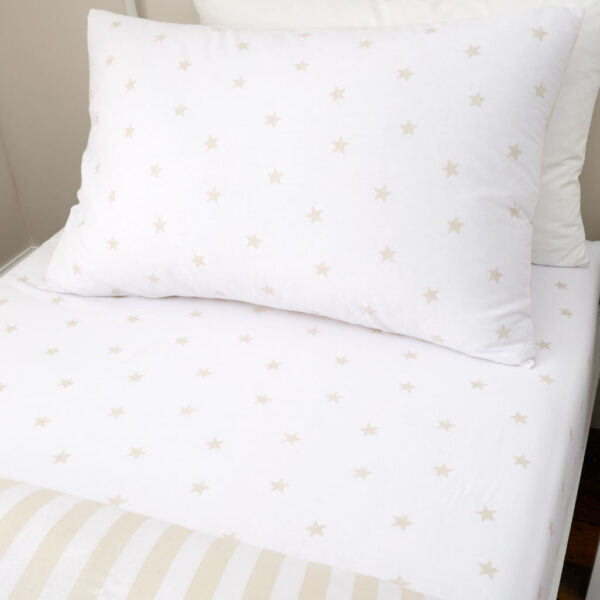 Bianca Mini Stars & Stripes Natural Bedding Fitted Sheet Main Image