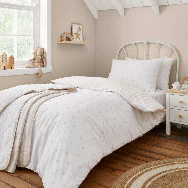 Bianca Mini Stars & Stripes Natural Bedding Main Image