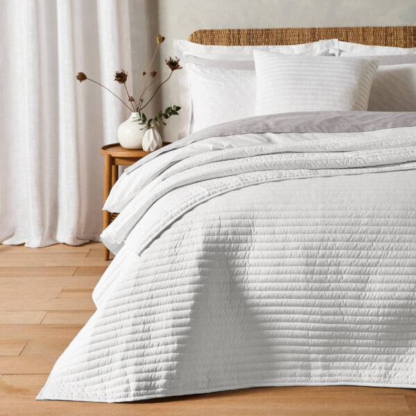 Bianca Quilted Lines Bedspread White Image Main