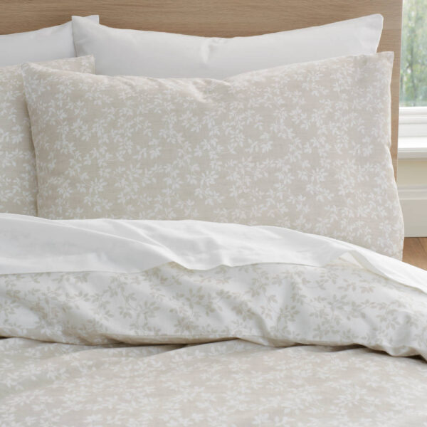 Bianca Shadow Leaves Natural Pillowcase Image