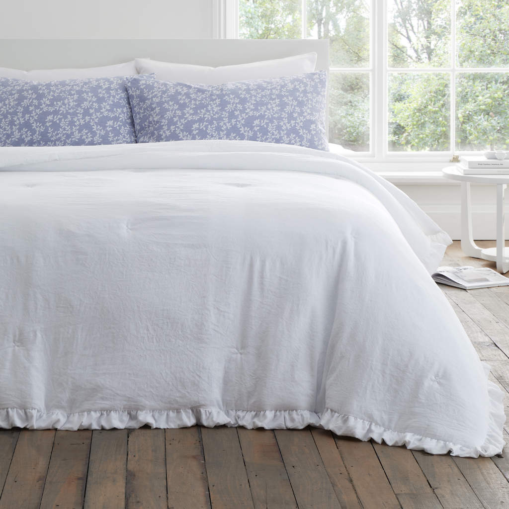 Bianca Soft Wash Frill Bedspread White Main Image