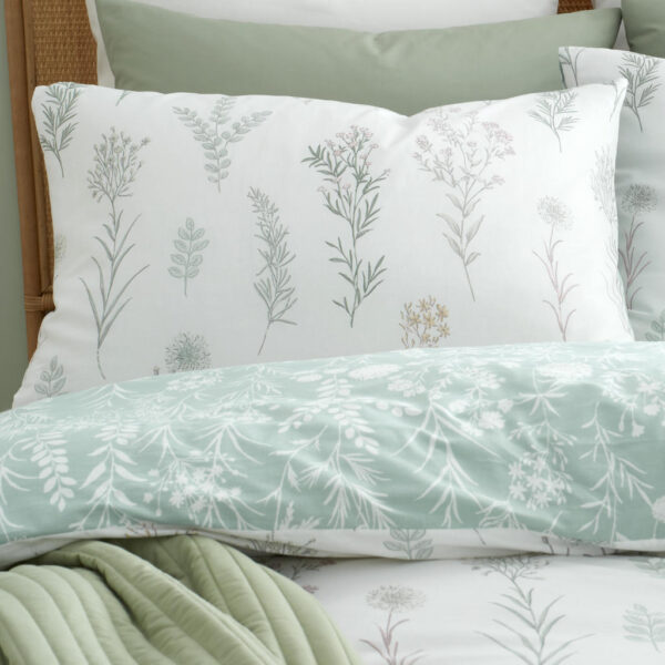 Bianca Wild Flowers Green Pillowcase Image