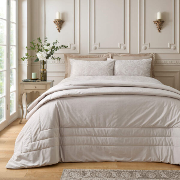 Bridgerton Regal Velvet Cream Bedspread Main Image