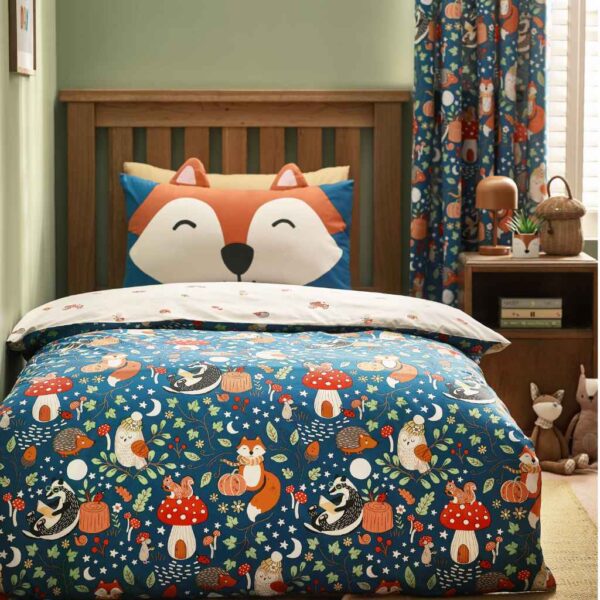 Children's Bedding Range Fox And Woodland Friends Green Main Image
