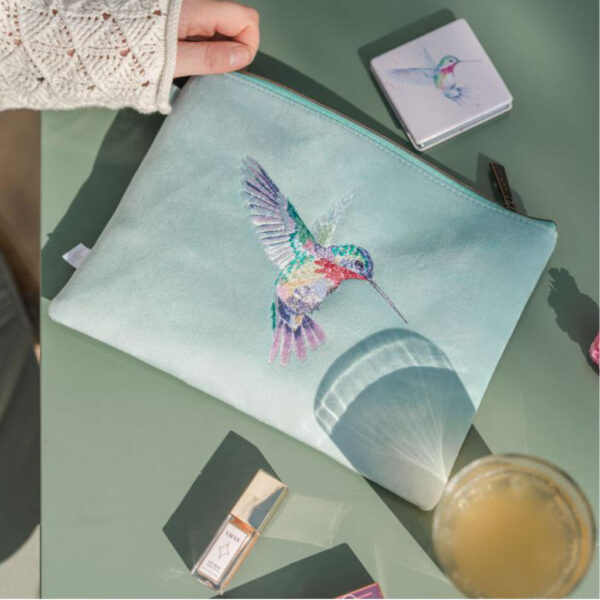 Wrendale Designs Hummingbird Embroidered Everyday Pouch Lifestyle Image