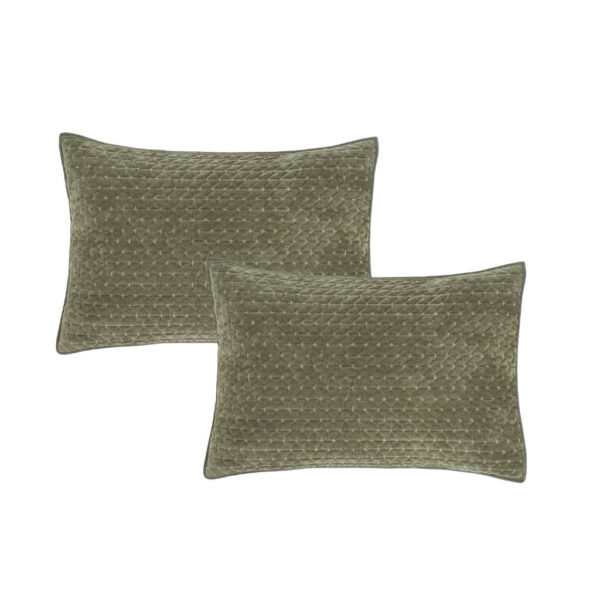 Bianca Attica Velvet Pillowsham Pair Green Main Image