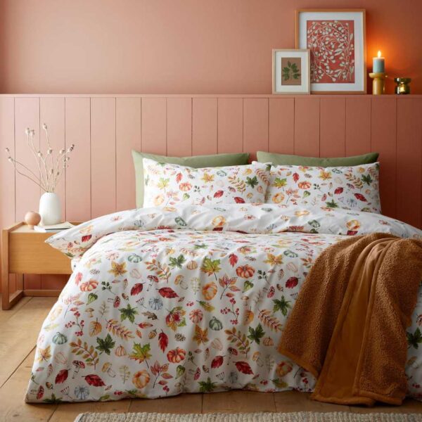 Catherine Lansfield Autumn Pumpkins Orange Duvet Cover Set