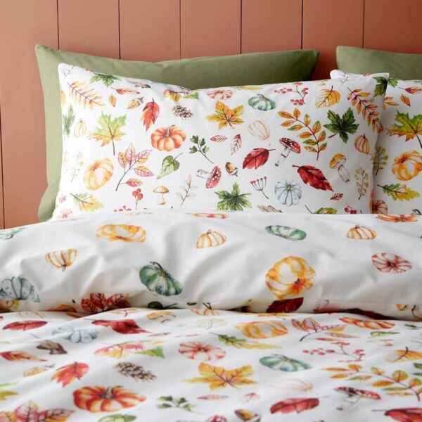 Catherine Lansfield Autumn Pumpkins Orange Pillowcases