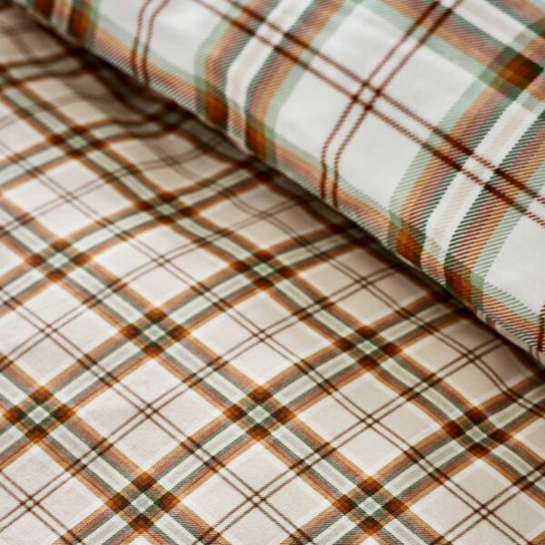 Kelso Check Bedding Burnt Orange Lansfield Detail Image