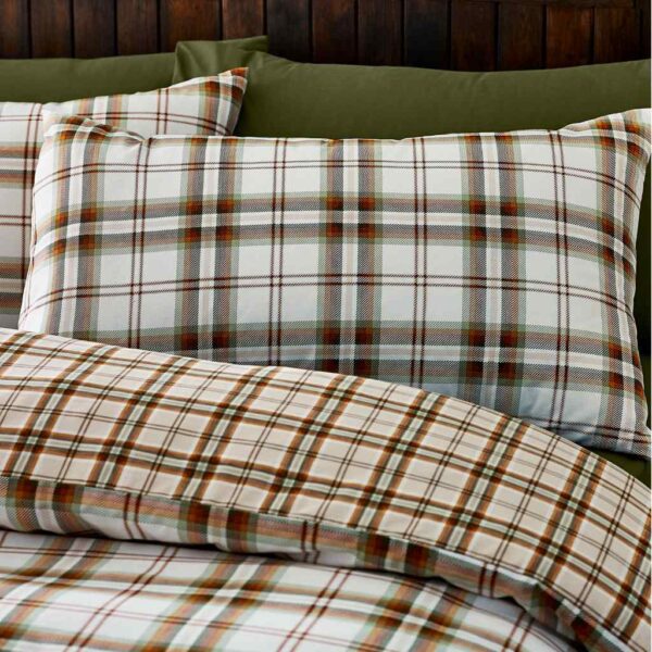 Kelso Check Bedding Burnt Orange Lansfield Pillowcase Image